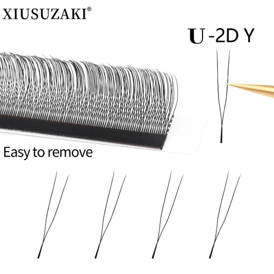 XIUSUZAKI U-Shaped YY 3D 4D 5D Eyelash Extensions New Style U Lashes Extension Mink Premade Volume Fans Individual False Lashes