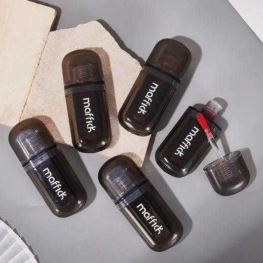 Waterproof sweat proof non smudging small black tube lip gloss moisturizing long-lasting lipstick