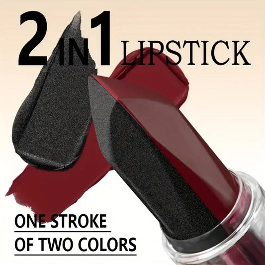 Soft Matte Two-Tone 2-in-1 Lipstick Long-Lasting Glitter and Matte Lipstick Lip Gloss is Not Easy to Fade.Perfect Romantic Lip G