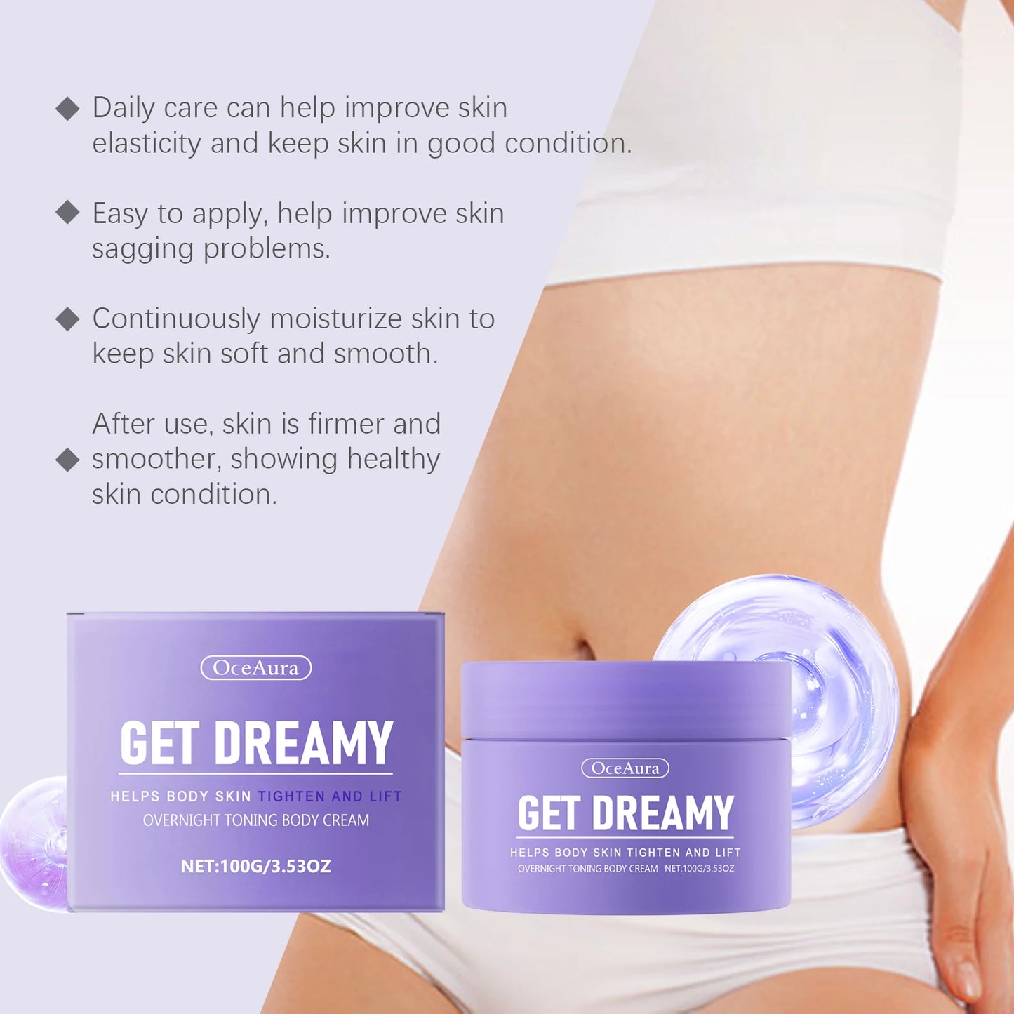 Get Dreamy Overnight Toning Cream Tightening Deep Moisturizing Improve Sagging Loose Skin Hydration Smooth Body Firming Cream
