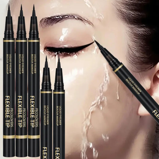 5pcs Black Eyeliner, Quick-drying Extremely Thin Eyeliner, Waterproof and Sweat-proof, Not Easy To Smudge, Eye Cosmetics