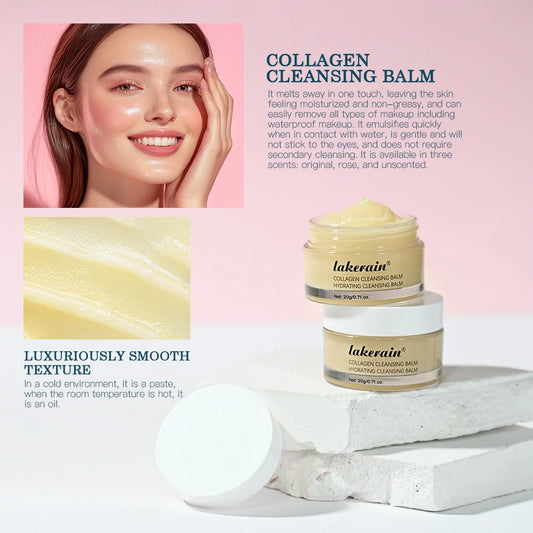Rose Flavor Collagen Cleansing Balm Nourishing Cream Makeup Remover Mild Non-irritating Moisturizing Non-greasy Cleansing Balm