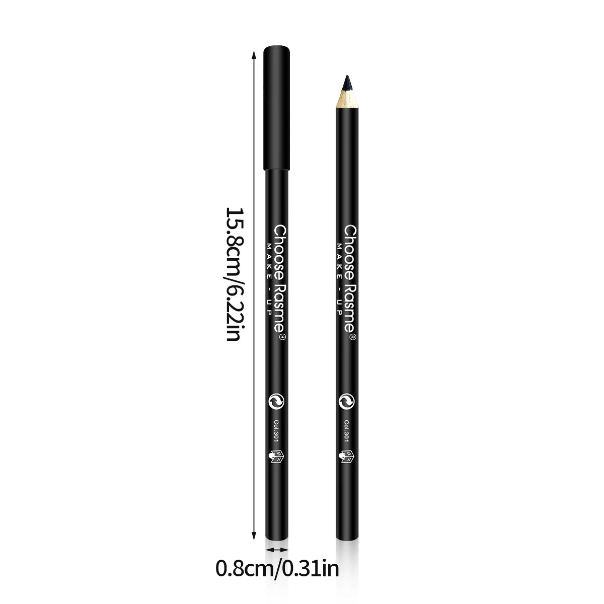 12pcs Waterproof Black Eyeliner Pencils-Smudge-Proof, Long-Lasting &Beginner-Friendly Eye Makeup 