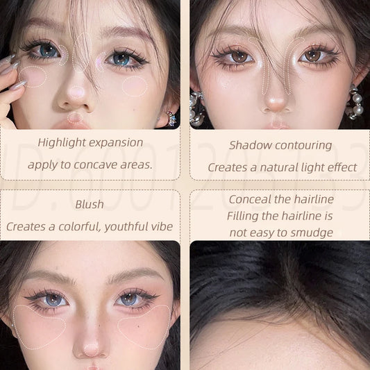VEECCI Highlighters Bronzers Makeup Palette Matte Shimmer Natural Three-dimensional Nose Contour Powder Palet Chinese Cosmetics