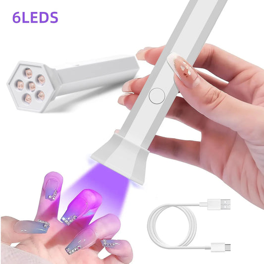 YIKOOLIN Handheld UV Light for Gel Nails Mini UV Light for Gel Nails Cordless Rechargeable Mini Nail Lamp for Fast Curing Gel