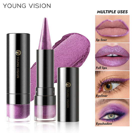 YOUNG VISION 6 Color Matte Pearl Shimmer Dual-Effect Lipstick Waterproof, Non-Transfer Lipstick Cosmetics