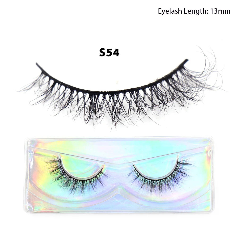 LEHUAMAO Maquiagem Short Natural Soft Mink Lashes Volume Fluffy Wispy Lashes 12mm-15mm False Eyelashes Eyelash Extensio Makeup