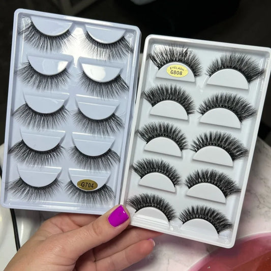 5/3pairs makeup eyelashes soft fluffy lashes false eyelashes dramatic 3d mink lashes lash extension make up 3d cilios faux cils