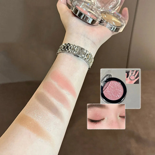 Pink Glitter Eyeshadow Powder Highlighter Monochrome Diamond Shimmer Silkworm Brighten Highgloss Sequins Multi-purpose Makeup