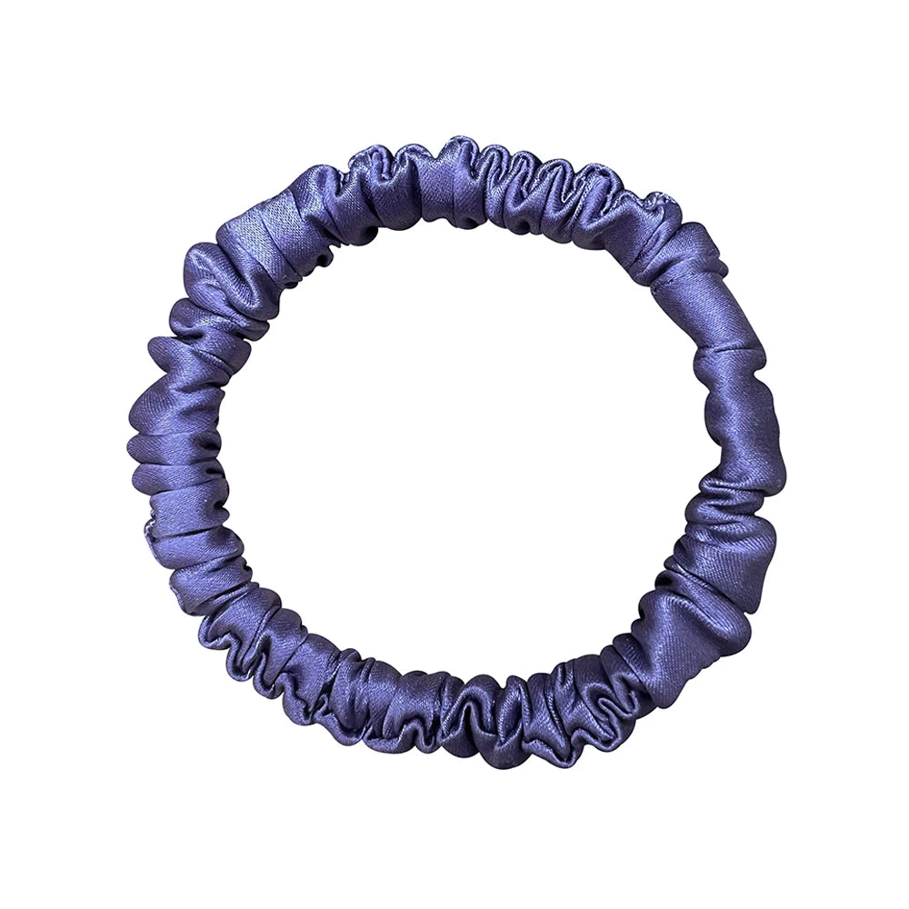 100% Real Mulberry Silk Skinnies Scrunchies Hair Bands Ties Gum Elastics Ponytail Holders No Damage for Women Girls 22 Momme 1CM