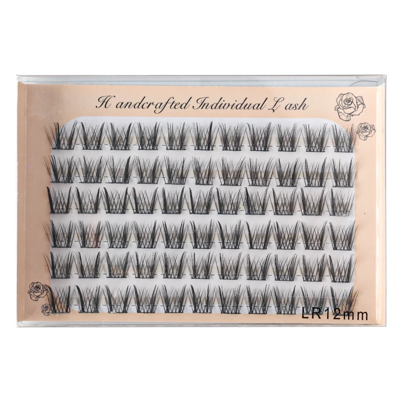 6 Rows 72 Cluster Individual False Lashes 10/12/14 mm Wispy Fluffy Fake Eyelashes Makeup Tools Eyelash Extension Tools Cilios