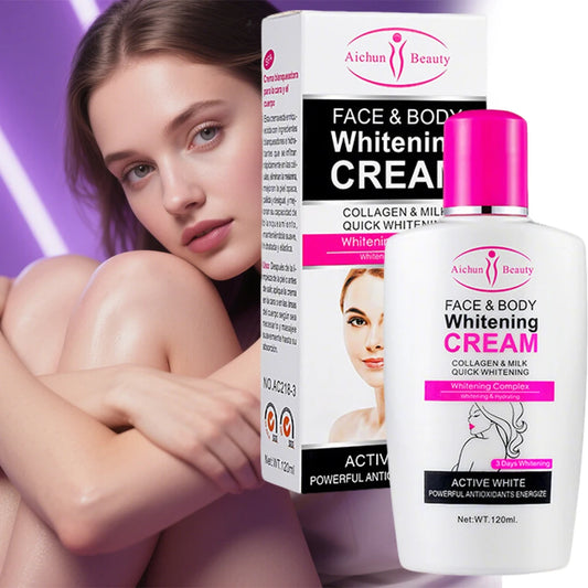 Collagen Milk Body Face Whitening Cream Dark Skin Bleaching Skin Care Body Leg Arm Lightening Smooth Moisturizing Body Lotion