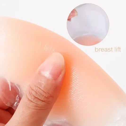 2PCS Women Lift Up Invisible Reusable Self Adhesive Silicone Breast Lift Tape Nipple Cover Chest Paste Push Up Party Dress Bras