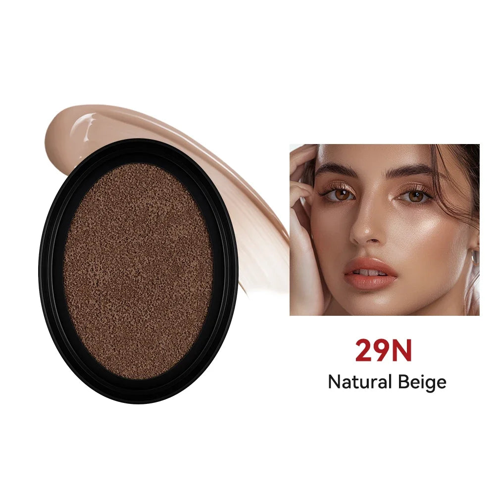 Cushion Refill Foundation Waterproof Semi-Matte Red Finish 72-Hour Wear Long-Lasting Buildable Coverage Sun Protection Makeup