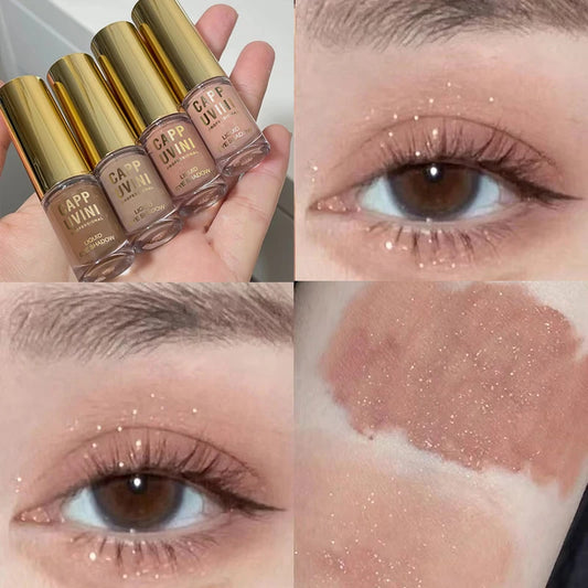 Cappuvini Liquid Matte Eye Shadow Brown Glitter Liquid Eyeshadow Stick Shimmer Natural Milk Coffee Eye Shadow Pigment Makeup 1pc