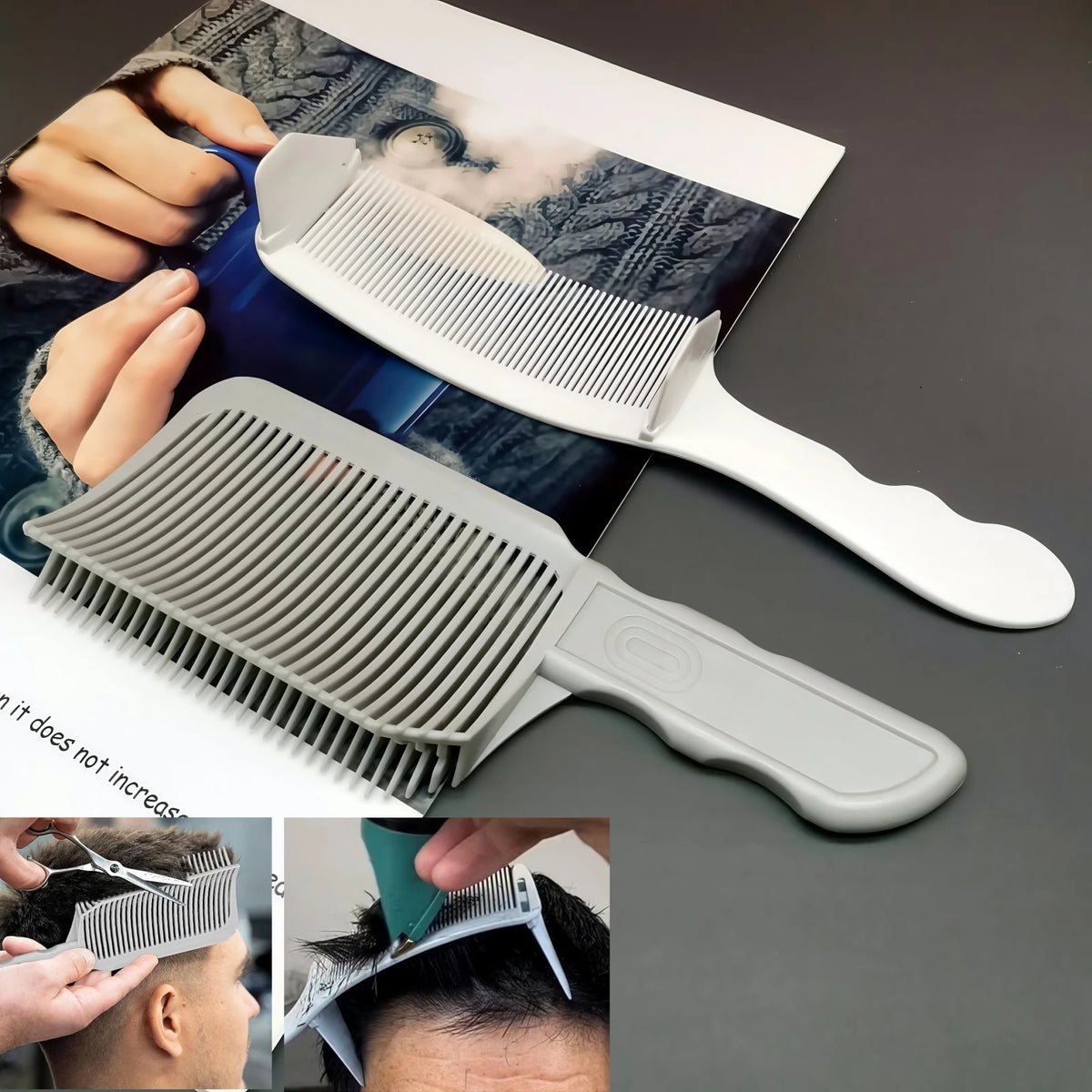 1/2/3Pcs Barber Hair Comb Kit Flat Top Hair Cutting Fading Stying Fade Comb Men Fade Brush Salon Hair Tool Accessories