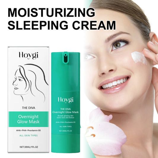 Hydrating Sleeping Mask for Face Moisturizing Night Cream for Dry Sensitive Skin Brightening Facial Care Gel with Vitamin 30ML