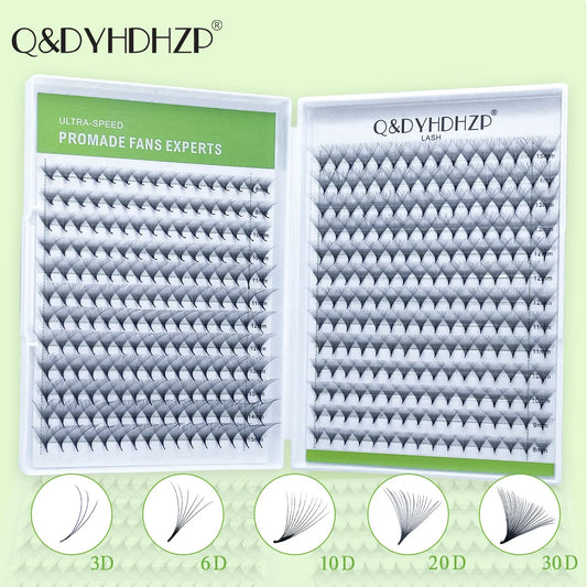 Q&DYHDHZP 500/1000psc prefabricated fan-shaped false eyelashes 3D 6D 10D 20D 30D false eyelash extension bouquet false eyelashes