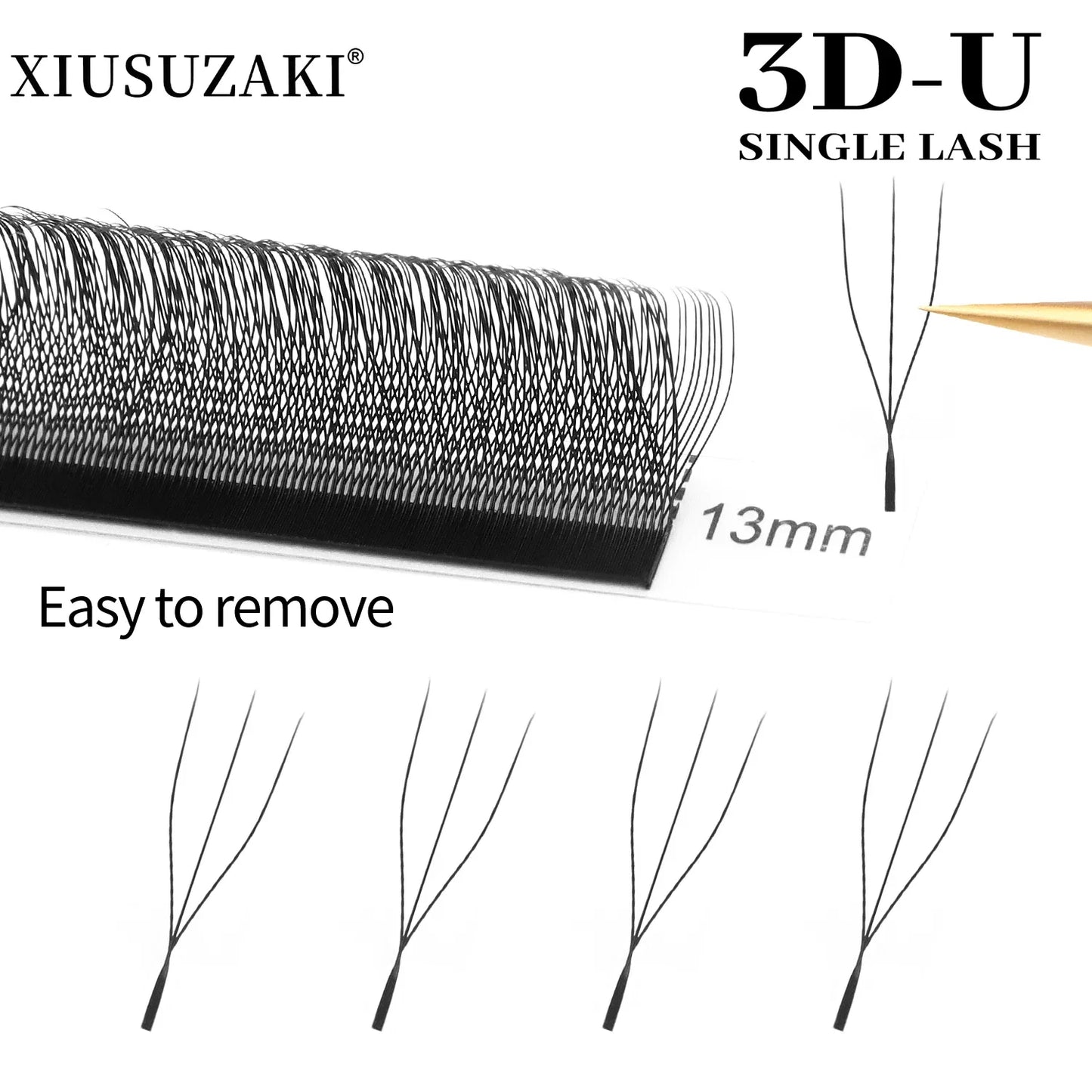 XIUSUZAKI U-Shaped YY 3D 4D 5D Eyelash Extensions New Style U Lashes Extension Mink Premade Volume Fans Individual False Lashes