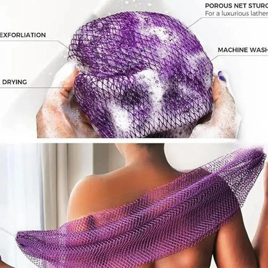 African Net Sponges Authentic Exfoliating Bath Sponge Scrub Deep Cleaning For Smoothing Arm Foot Back Neck Leg Body Skin