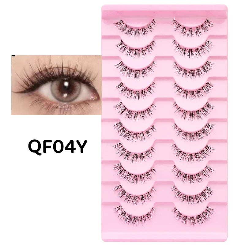 10 pairs Natural Lashes Manga Full Strip Lashes Makeup Bulk Wholesale Dropshipping Eyelash Extension Lashes Anime False Eyelash