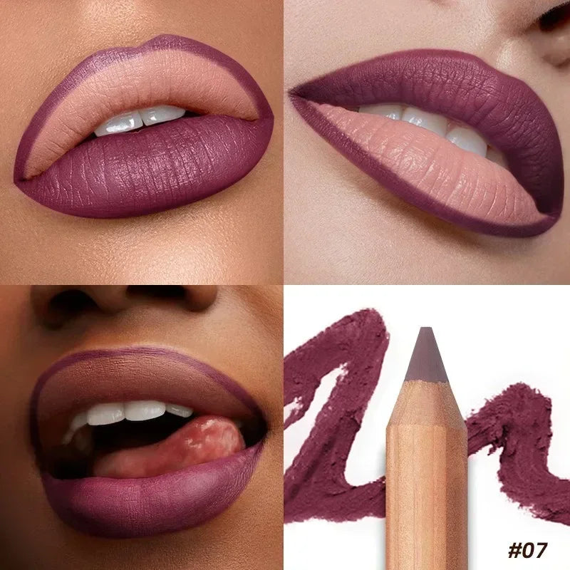 Nude Matte Lipstick Pencil 8 Colors Nude Matte Lipstick Pencil Velvet Contour Lip Liner High Pigmented Lip Liner Lip Makeup Tool