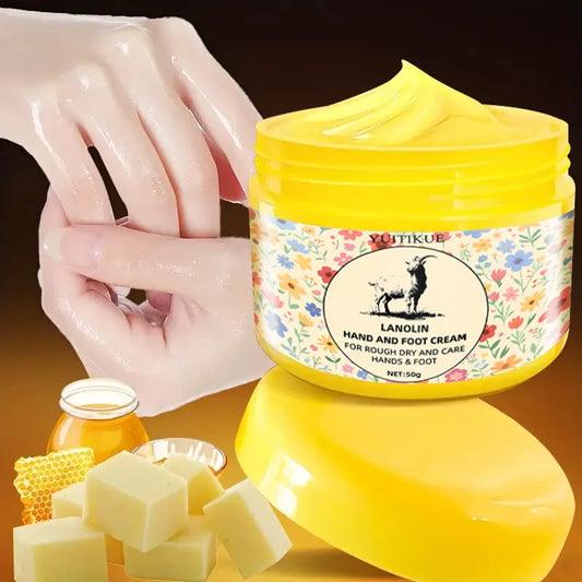 YUITIKUE Lanolin Hand & Foot Cream Moisturizing Smooth Care for Rough Dry Skin Nourish Hands Feet 50g