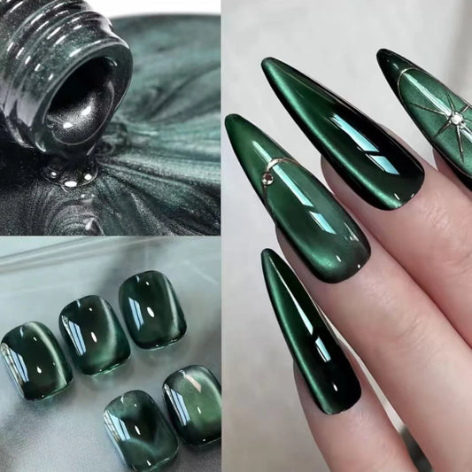 Mianel 12ml 1-21pcs Green Cat Magnetic Gel Nail Polish Spider Lily Varnish Soak Of UV Light Nails Nail Salon Christmas Nails