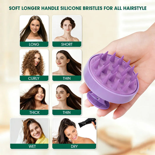 2Pcs/Set Detangling Hair Brush & Silicone Scalp Massager Shampoo Brush Set – Anti-Static Wet/Dry Use Salon for Real Hair & Wigs