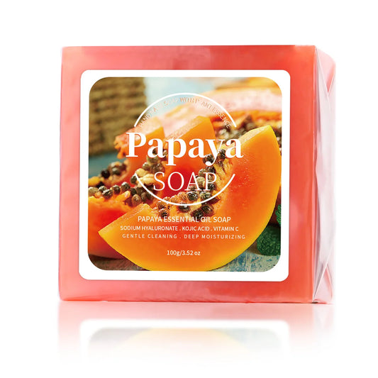100g B+ Papaya Extract Nourishing Handmade Soap Deep Cleansing Whitening with Coconut Goat Milk Soap