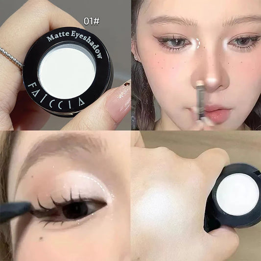 Eyeshadow Matte White Highlighter Brighten Palette Lasting Cement Grey Brown Nose Shadow Contouring Monochrome Eye Shadow Makeup