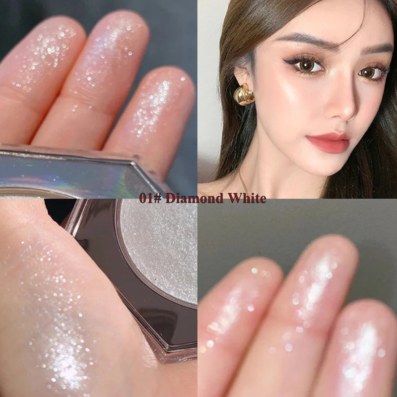 Highlighter Makeup Palette Glitter for Face Body Cheek,Diamond Shimmer Highlighter,Smooth Glitter Sparkles,Nose Contour Palettes