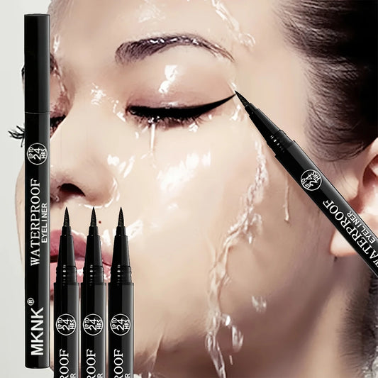 3pcs Black Waterproof, Sweat-Resistant, Smudge-Proof Eyeliner - Ultra Slim Long-Wear Liquid Eyeliner Pen