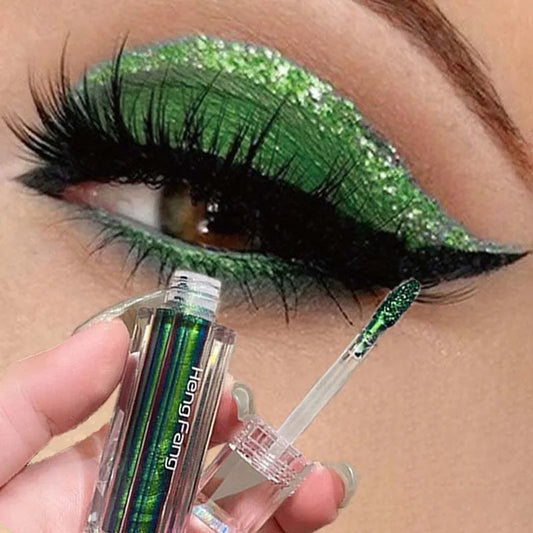 Chameleon Liquid Eyeshadow Eyeliner Sparkling Liquid Eye Shadow Metallic Shining Eye Shadow Liner Makeup Green Purple Silvery