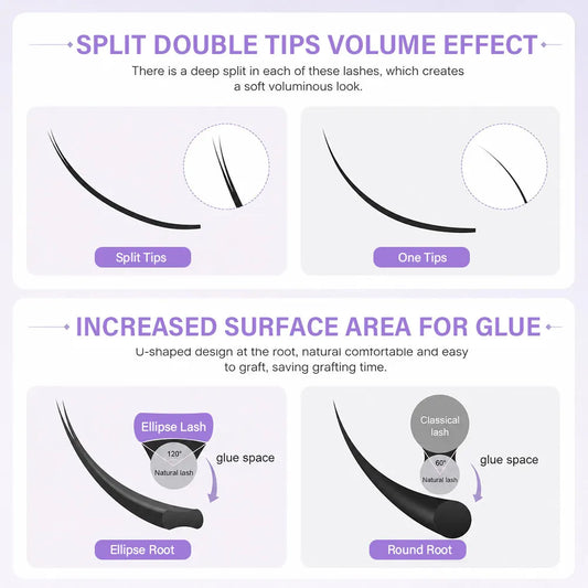 MASSCAKU Super Soft Ellipse Shape Lashes 0.15 0.20 Thickness Natural Faux Mink Eyelashes Extension Custom Logo Matte Flat Lashes