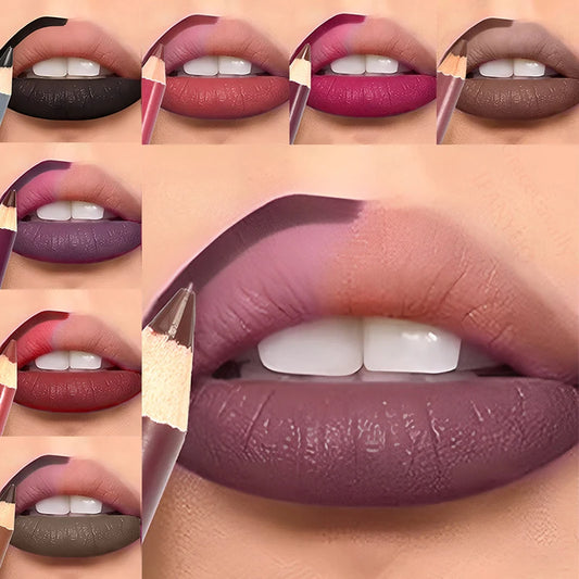 Dark Brown Waterproof Lip Liner Matte Long Lasting Makeup Pens 28 Colors Non-stick Cup Lipstick Pencil Women Party Lip Cosmetic