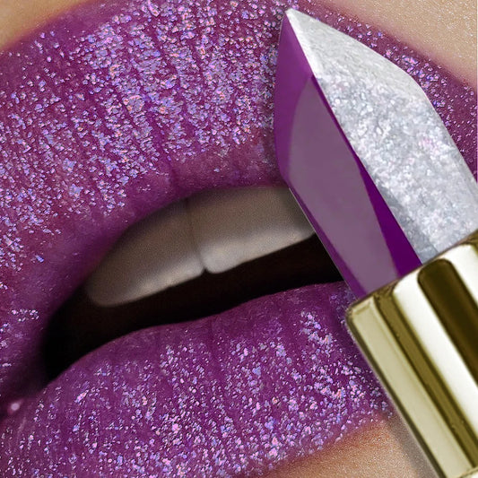 1PC Purple Glitter Two-tone Lipstick Red Rose Moisturizing Lipsticks Cosmetics Easy to Use Lip Tint Makeup Lip Beauty Long Lasti