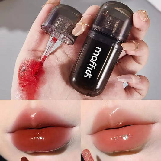 Waterproof sweat proof non smudging small black tube lip gloss moisturizing long-lasting lipstick