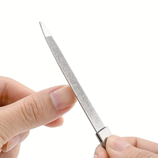 3Pcs Nail File Stainless Steel Double Side Nail File Buffer Metal File Fingernails Toenails Manicure Files for Salon and Home