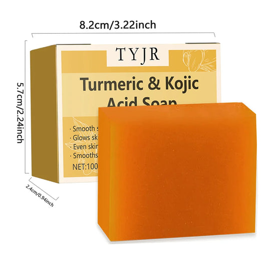 Lemon Turmeric Acid Soap - Deep Cleansing and Moisturizing, Contains Vitamin E and Olive Oil, Handmade for Hair, Face and Body, Suitable for All Skin Types, Lemon Turmeric Soap
