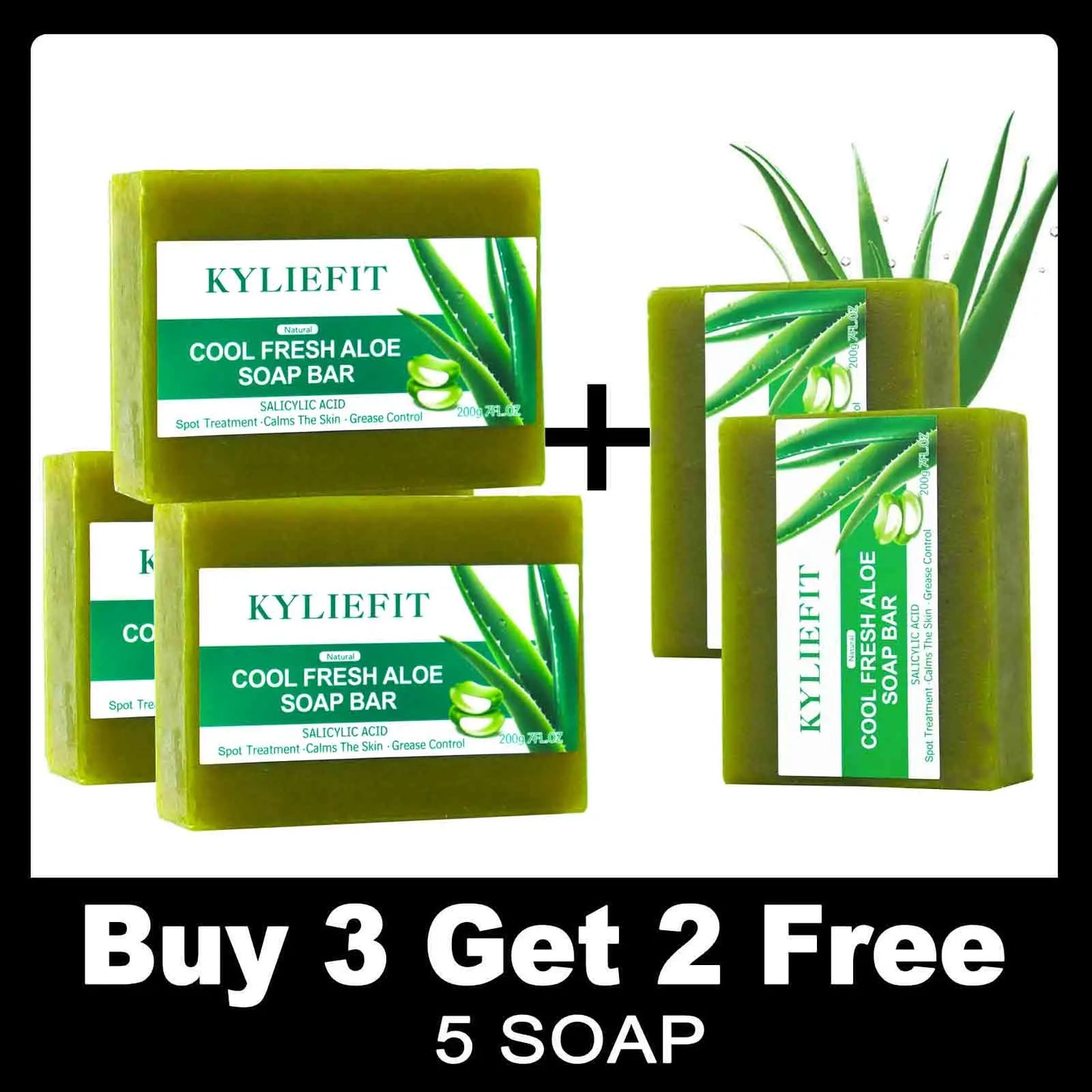 Aloe Vera Soap Bar With All Natural Ingredients, Remove Acne, Dark Spots, Brightening, Oil Control, Clean Skin, Exfoliation