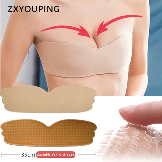Reusable Nipple Tape One Piece Breasts Sticker Seamless Push Up Silicone Bra For Women