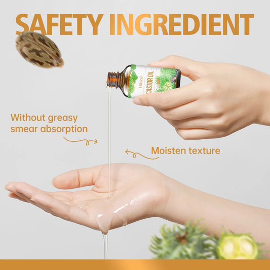 Castor essential oil has a unique scent and is suitable for hair care, body massage, aromatherapy and diffusers.