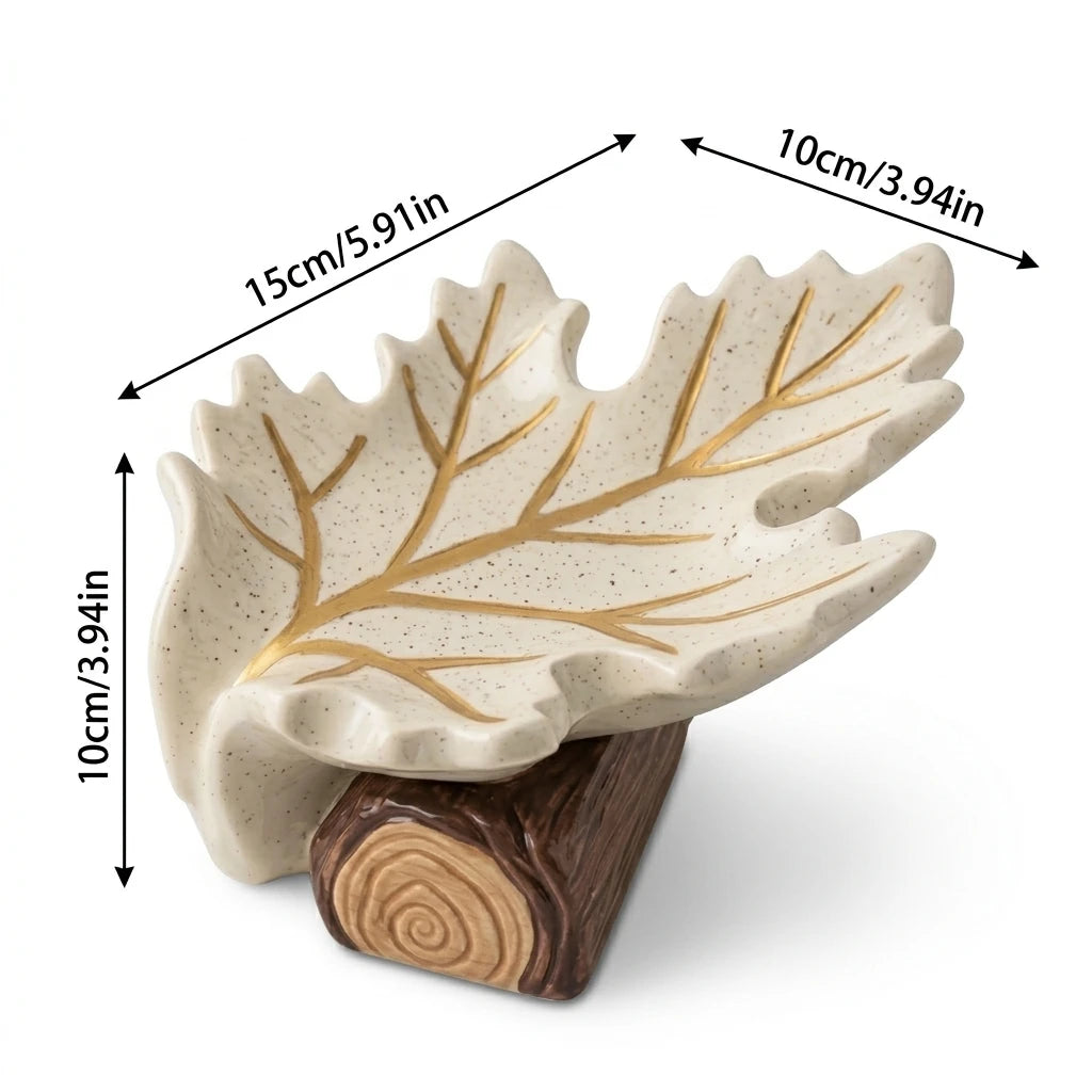 Thanksgiving Soap Dish Maple Leaf Holder Harvest Festival Decor White Resin Soap Tray for Bathroom Vanity Ornament Home