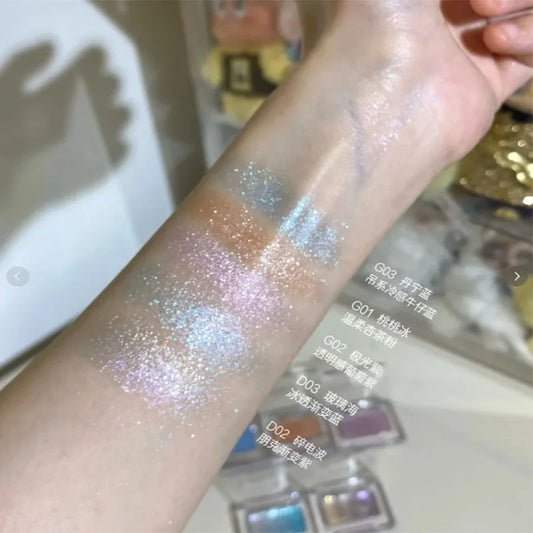 Judydoll Single Color Gradient Eyeshadow Cool Tone Blue Purple Punk Glitter Pearlescent High Pigmented Lasting Eye Cosmetics