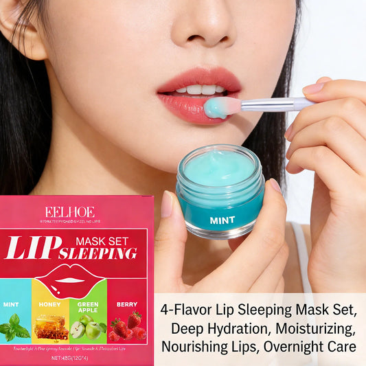 Four-Flavor Repair Sleep Lip Mask Effectively Removing Dead Skin Relieving Dry Lip Improving Rough Texture Moisturizing Lip Mask