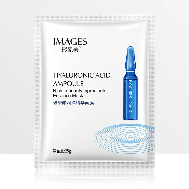 IMAGES 10pcs Hyaluronic Acid Niacinamide Facial Mask Moisturizing Shrinking Pores Face Sheet Mask Anti Wrinkle Beauty Skin Care
