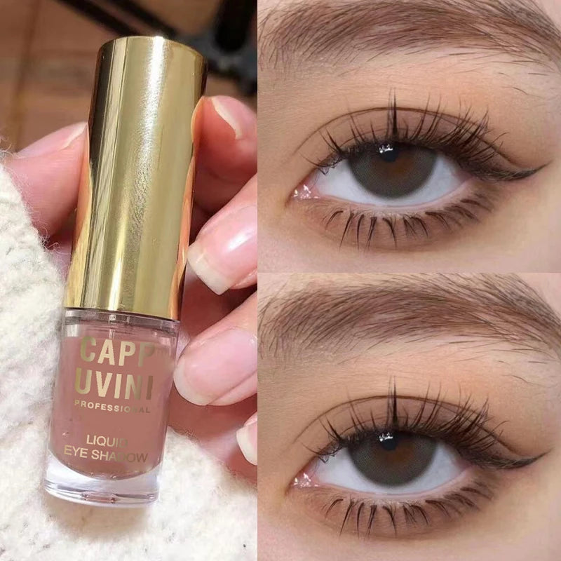 Cappuvini Liquid Matte Eye Shadow Brown Glitter Liquid Eyeshadow Stick Shimmer Natural Milk Coffee Eye Shadow Pigment Makeup 1pc