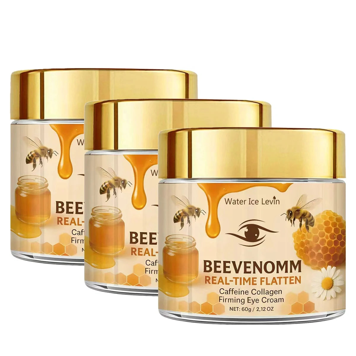 Bee Venom & Caffeine Firming Eye Cream - Collagen & Hyaluronic Acid Formula to Reduce Dark Circles, Wrinkles & Revitalize Skin.