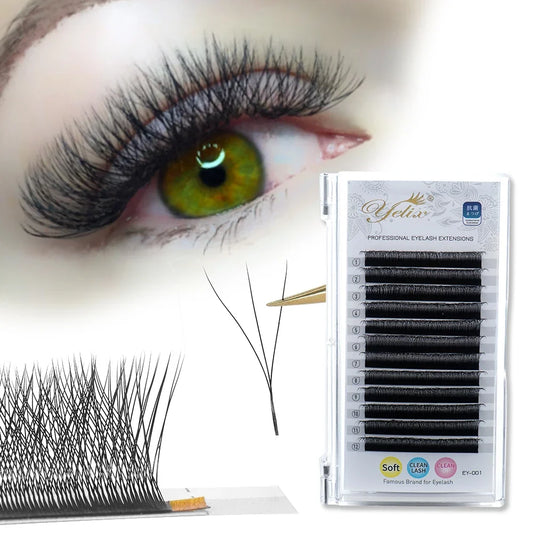 Yelix W Shape Lashes Soft Clover 3D Mink Lashes Cilios W Eyelash Extension Supplies Fake Eyelashes 1 Real Frete Gratis Natural